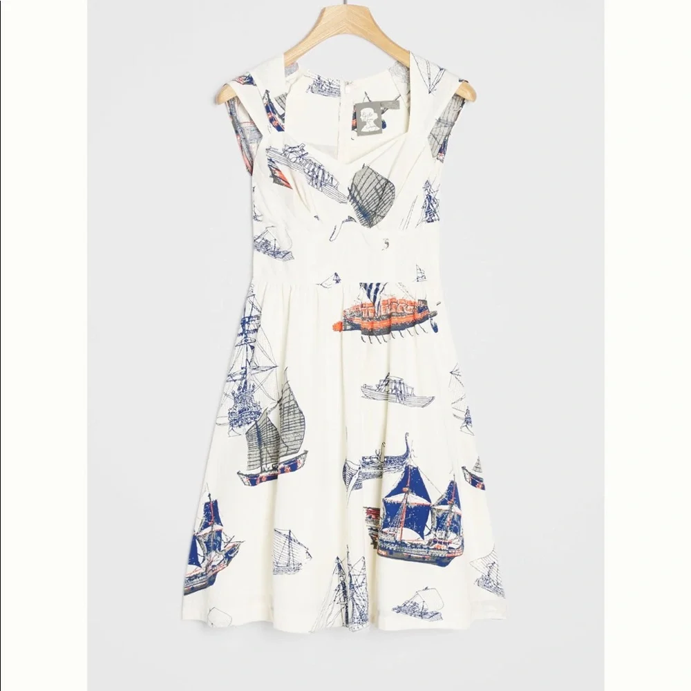 NWT Anthropologie Seafarer Mini Dress Sz 12 P-Fits like 6/8 ๐ ๐ฅ๏ธ - Picture 1 of 6
